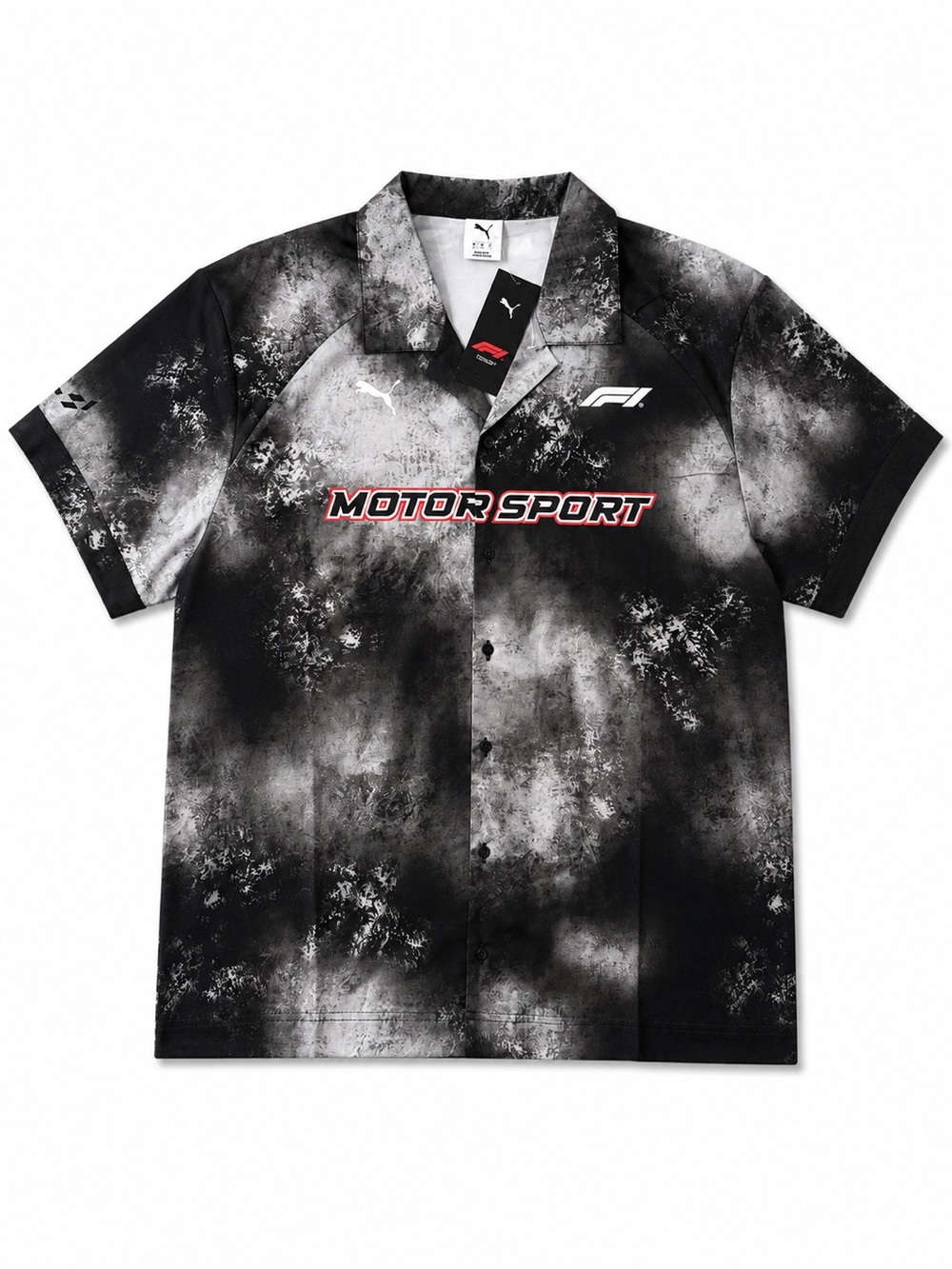 Puma F1 Motor Sport Short-Sleeve Camp Shirt - Black, White